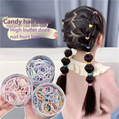 Colorful Hair Rings For Women High Flexibility Braided Ponytail Rings Sport Ready Mixed Hues Mixed Hair Elastics Set - color: Black