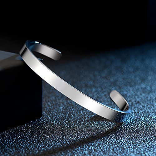 TONY & SANDY Inspirational Bracelets for Women Teen Girls Personalized Gifts for Daughter Granddaughter Mom Sister Friends Stainless Steel Engraved Cuff Birthday Easter Christmas - style: A - Love you to the moon and back