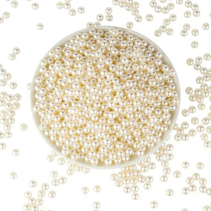 Pearl Beads for Jewelry Making 980pcs 8MM Pearl Craft Beads with Hole Loose Fake Pearls Small Faux Pearls for Jewelry Making Bracelet Necklace DIY, Sewing Decor and Vase Filler - size: 8MM