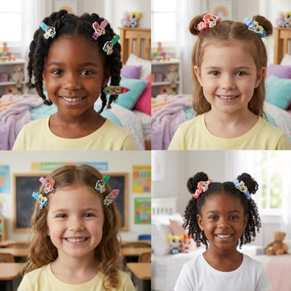 Powerpuff Girls Hair Accessories Set with Hair Clips & Bows - color: Powerpuff Girls