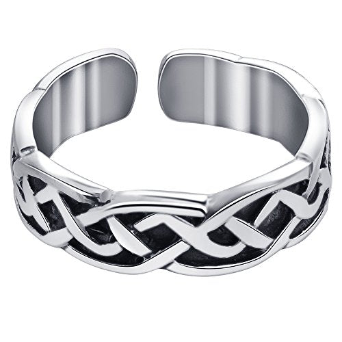 Gem Avenue 925 Sterling Silver Toe Rings Collections – Beach, Celtic, Heart, Dolphin, Flower & More Designs for Women – Elegant Adjustable Summer Jewelry - style: Style 10