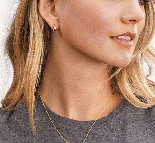14K Gold Small Hoop Earrings Silver Post Open Hoops Earrings for Women | Hypoallergenic - color: A-14K Gold