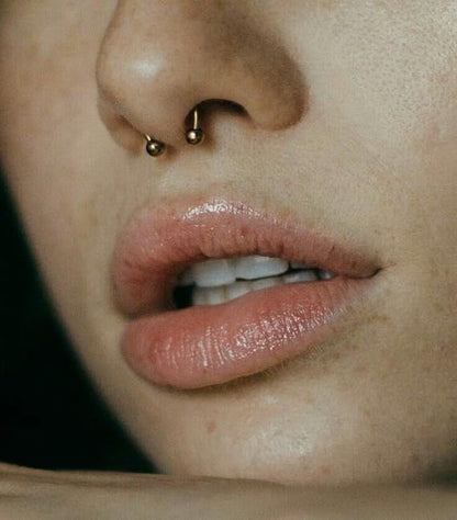 Longita Septum Rings Septum Jewelry 16g 18g Septum Ring Septum Piercing 20g Horseshoe Earring Hoop Lip Ring Silver Black Gold - color: 6pcs silver-81