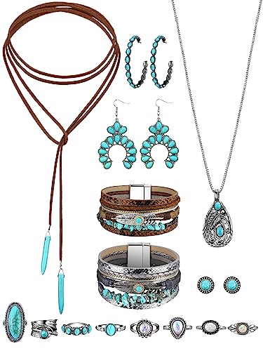 Inbagi Maitys 15 Pcs Halloween Jewelry Women Chain Necklace Bracelet Stud Earrings Hoops Bracelet Big Circle Earring Rings Set - style: Retro