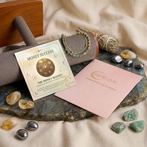 Farfume Crystal Beaded Bracelets for Women 4mm Natural Stone Jewelry Gifts | Natural Beads Gemstone,Handmade,Helper Tool,Yoga Protection,Hypoallergenic,Durability Wear - color: Money Success-Abundance & Prosperity