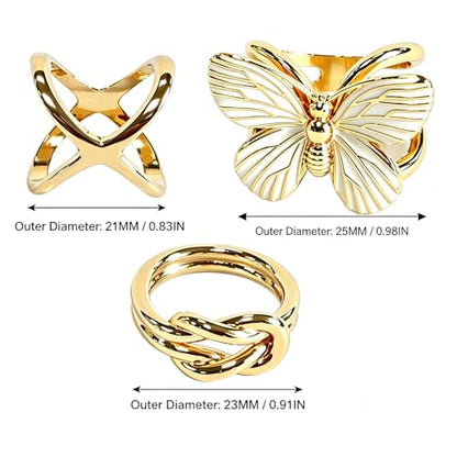 Gold Scarf Rings for Women, Metal Silk Scarf Ring Clip, Minimalist Scarf Rings and Slides for Scarves Clothing Accessories Jewelry Gift for Women Ladies Daily Party Travel Outfit 3Pcs