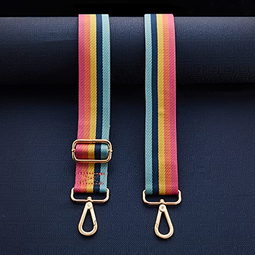 Kolti Purse Strap Replacement Crossbody Handbag Stripe Wide Adjustable - color: Gold Buckle-39