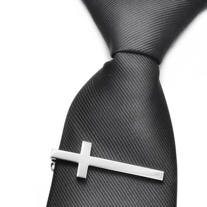 Unique Cross Tie Clips For Men Silver Black Gold Religious Christian Tie Clips For Men's Tie Accessories - style: Cross silver