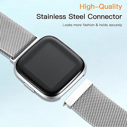 Compatible with Fitbit Versa and Versa 2 Bands for Women Men, Small - color: Silver, size: S: 5.5" - 7.5"
