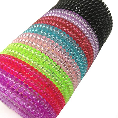 20 PCS Fine Spiral Hair Ties Plastic Coil Ponytail Holder Phone Cord Elastics Accessories for Women Girl