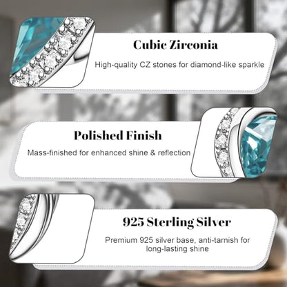 LaMenars 925 Sterling Silver Charms for Pandora Bracelets & Necklaces | Bead Charms Birthday Holiday Jewelry Gifts For Women - color: December Birthstone