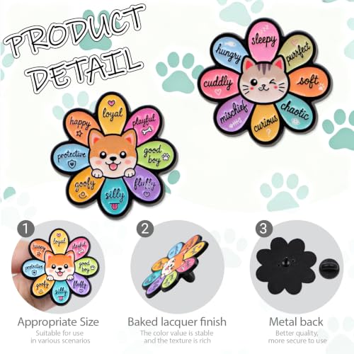 2/4/5/20pcs Funny Enamel Pins Bulk - Aesthetic Hard Enamel Lapel Pins Set, Art Brooches for Backpacks, Jackets, Hats, Bags, Lanyards, Cute Animal Pins for Adults, Kids, Women, Men - style: 2pcs Flower