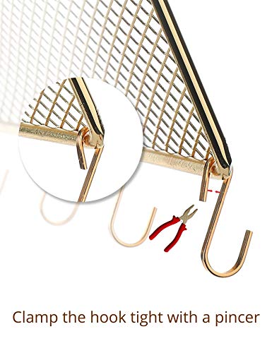 Heesch 2 Pack Earring Holder Wall Mounted Hanging Jewelry Organizer Display Decorative Metal Diamond Shape with Hooks for Necklaces Bracelets (Gold)