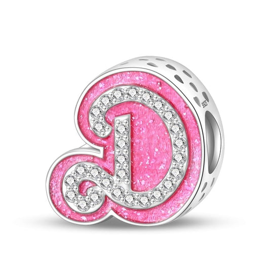 925 Sterling Silver Letter Charms Fits Pandora Bracelets Alphabet AZ Bead Charm for Bracelets Necklace with 5A Cubic Zirconia for Women Birthday Ceremony DIY Jewelry Gift - style: D