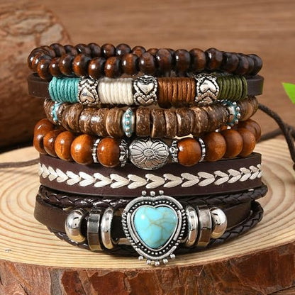 Long tiantian Boho Bracelets for Women Stackable Wooden Bracelet Western Beaded Bracelet Stack Boho Fashion Trendy Jewelry Gifts - color: A1:boho bracelets