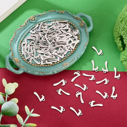 Pandahall 100Pcs Number.7 Stainless Steel Charms 15x7.5x1.5mm Arabic Numerals Pendants for DIY Jewelry Making