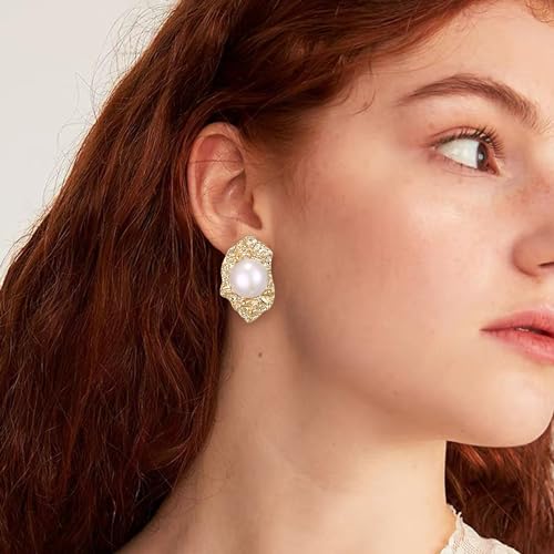 FANZE 2 Pairs Matte Gold Sliver Clip on Earrings for Women No Piercing | No Piercing Button Earring Comfortable Fashion Jewelry Gift - color: Set-13