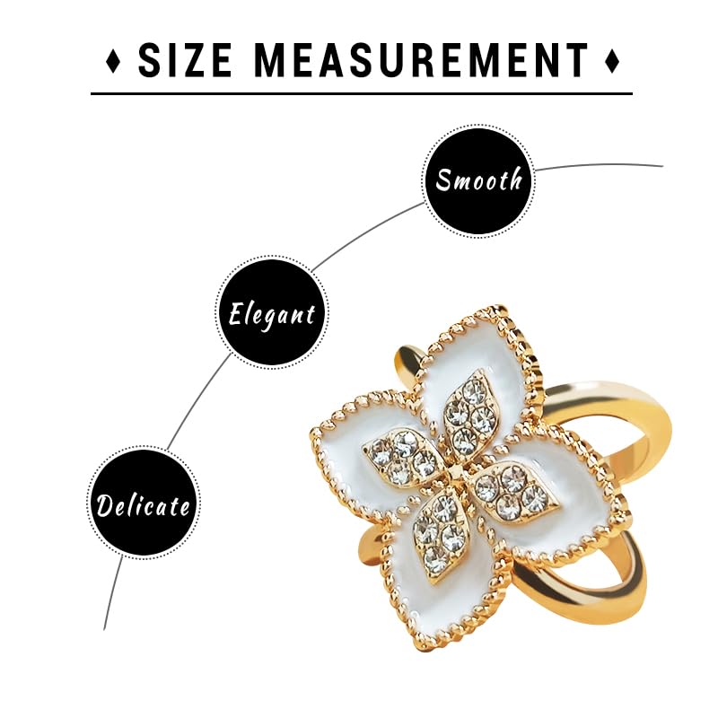 3pcs Elegant Rhinestone Daisy FLowers Scarf ring Buckle for Lady Heart Crystal Rhinestone Scarves Clip Buckle for women - color: Scarf clip N-3PCS