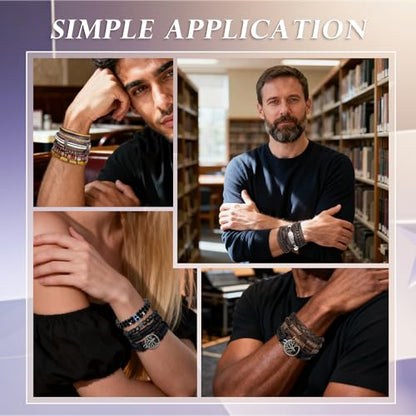 31Pcs Braided Leather Bracelets for Men Women Punk Wrap Wood Beads Bracelets Adjustable Hemp Cords Ethnic Tribal Handmade Wrap Wristband Punk Gothic Evil Eye Skull Skeleton Bracelet