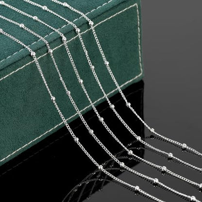 UMAOKANG 32.8 Feet Silver Plated Brass Chain for Jewelry Making Twist Curb Bead Necklace Chains Bulk with Jump Rings and Lobster Clasps - color: Silver Twist Crub Bead