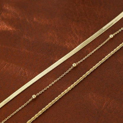 MFRYK Gold Ankle Bracelets for women,14k Gold/Silver Plated Waterproof Layered lightweight Cuban Link Figaro Chain Heart anklet butterfly anklet Pearl Ankle Bracelets Set Gold Anklets for women Trendy Jewelry Gift for Women - style: 3 anklets twisted sate