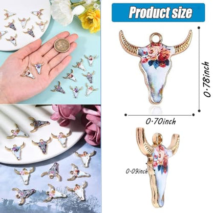 Cow Gold Plated Enamel Pendants Metal Animals Charms Pendant for Earrings DIY Jewelry Making Necklace Bracelet Keychain Craft Findings - color: A