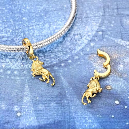 LAZA 925 Silver Charms for Bracelets and Necklaces Gold charms for Women | Summer Travel Party Lucky Zodiac Charms Clearance Pendant Beads Christmas Birthday Graduation Gift Jewelry for Women - color: Leo