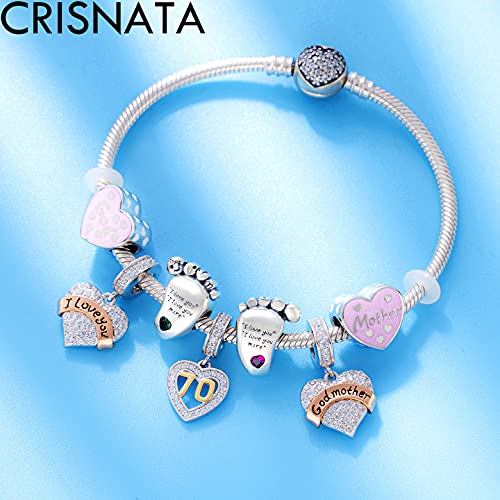 925 Sterling Silver Mothers Day Series Charms - Artist, Autism, Mother Daughter & Baby Foot Charms, Mom Crown & Nana Beads - Fits European Bracelet or Necklace - Gifts for Family, Lovers & Friends - color: Red Baby Foot Charms