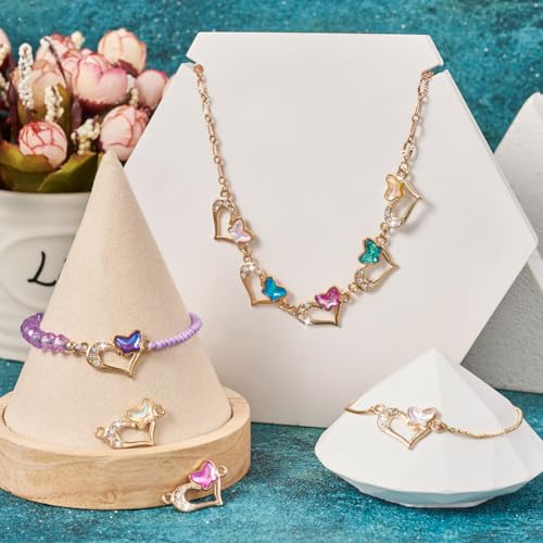 Elecrelive Crystal Heart Charms Rhinestone Heart Pendants Valentine Charms for Necklace Bracelet Earring Wedding Jewelry - color: 6 Colors Butterfly