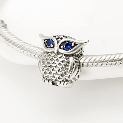 925 Sterling Silver Charms for Bracelets and Necklaces Beads Charms Jewelry Gift for Women - color: Owl Charm