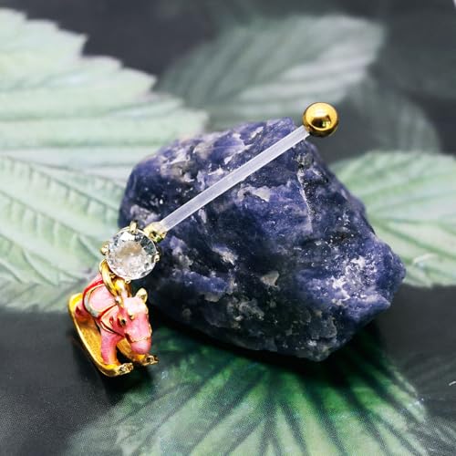 14G Flexible Clear Acrylic Pregnancy Belly Button Ring Flower,letter Dangle Pregnancy Maternity Belly Rings - color: pink moon