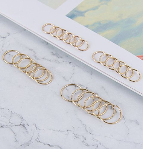 24Pcs 20G 316L Stainless Steel Nose Rings Hoop Tragus Cartilage Helix Piercing Lip Septum Ring 6-12MM Bendable - color: C: 24Pcs Gold