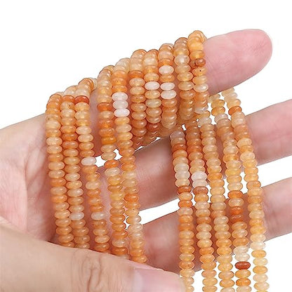 BEADIA Natural Red Aventurine Spacer Beads Caps Rondelle Disk Loose Beads for Beading Jewelry Making 4mmx2mm 38cm - color: Red Aventurine, size: Rondelle Disk 4mm x 2mm