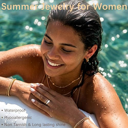 Gold Rings for Women Men Non Tarnish, Waterproof Chunky 14K Gold Plated Dainty Stackable Rings Trendy Statement Pinky Thumb Rings Engagement Eternity Wedding Band Ring Stacking Gold Jewelry Size 3 4 5 6 7 8 9 10 11 - color: Silver, size: 14.5