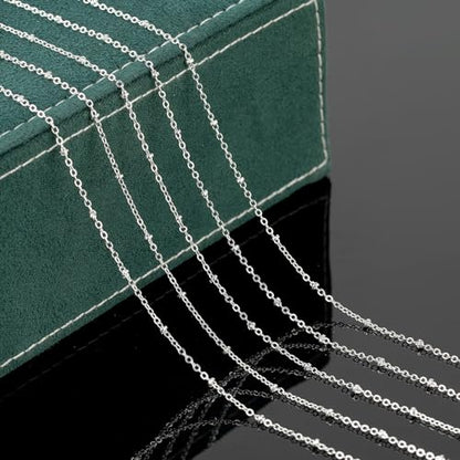 UMAOKANG 10 Meters Silver Necklace Chains Bulk Beaded Chain for Jewelry Making Silver Plated Brass Jewelry Chain Roll with Jump Rings and Lobster Clasps - color: Silver Cross Bead