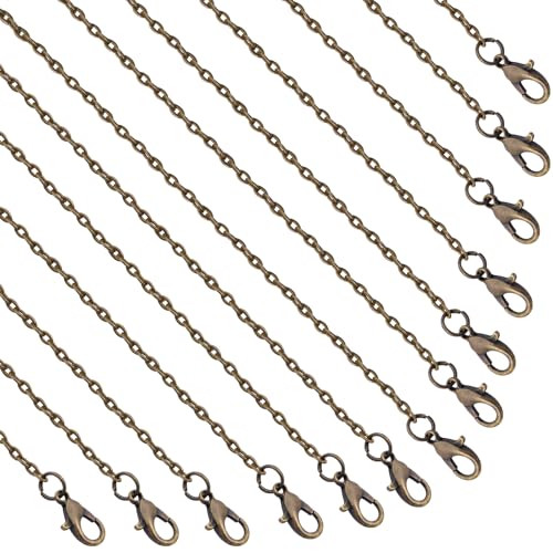 Lemonkey 24 Pack Necklace Chains Bulk,Bronze Plated DIY Cable Link Chains for Jewelry Making 20 Inches - color: Bronze, size: 20inch