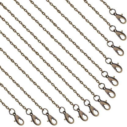 Lemonkey 24 Pack Necklace Chains Bulk,Bronze Plated DIY Cable Link Chains for Jewelry Making 20 Inches - color: Bronze, size: 20inch