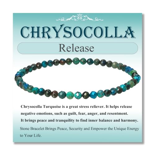 MASSIVE BEADS Natural Genuine Gemstone Beads Healing Crystal Chakra Reiki Jewelry Faceted Round Beads Bracelets 3mm - color: Chrysocolla