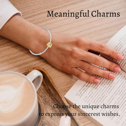 S925 A-Z Bead Charms,Initial Letter Alphabet, 14K Gold Plated, for Bracelet Necklace, Gift for Mothers Nurses Day Graduation Birthday Anniversary, for Girlfriend Family Friend, for Pandora - style: D