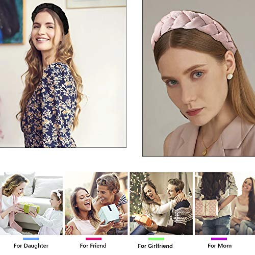 Headbands Women Hair Head Hands Braided Head Band Twist Hairbands for Girls Black Pink Gray White Hair Band - color: YHB-006