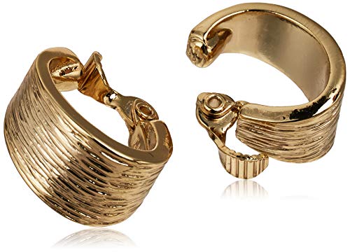Anne Klein Women's Hoop Earrings, Layered Statement Fashion Jewelry for Everyday and Evening Wear - color: Textured Gold