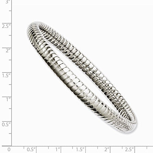 Chisel Stainless Steel Textured Hollow Slip-on Bangle
