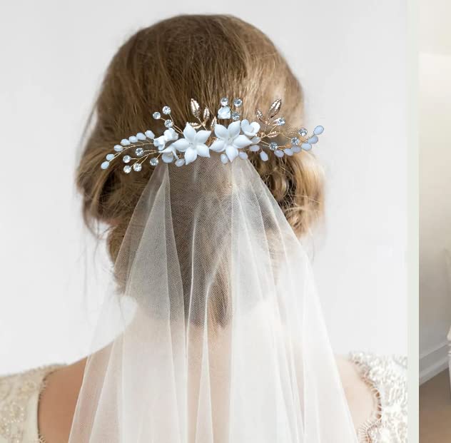 Wedding Hair Comb Clip, Wedding Hair Accessories for Brides, Crystal Bridal Hair Accessories Headpieces for Women, Girl, Party, Prom, (Style D) - style: Style D