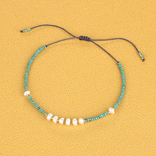 KELITCH Womens Pearl Bracelets Friendship Bracelet Handmade Miyuki Beads Charm Bracelet Holiday Gift - color: 22G