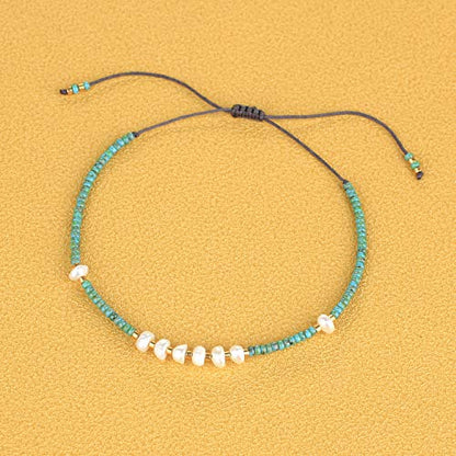 KELITCH Womens Pearl Bracelets Friendship Bracelet Handmade Miyuki Beads Charm Bracelet Holiday Gift - color: 22G