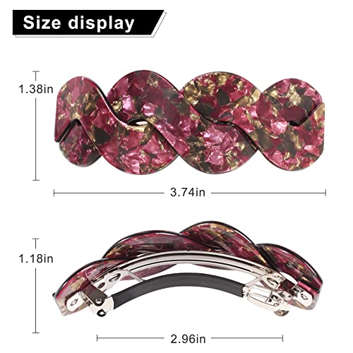 Mistofu Women's Hair Barrettes - Elegant French Retro Accessories for Thick Hair Daily Wear (3pcs Large) - color: mahua10