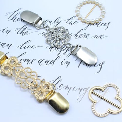 Sweater Clips Shawl Scarf Ring 8 Pcs Shirt Clips for Women Dress Clip Back Cinch Waist Cincher Clip Retro Cardigan Rings for Women Clothing