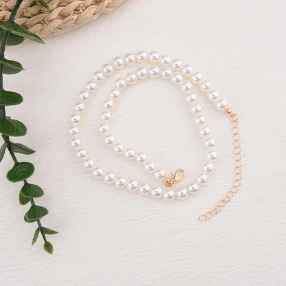 Pearl Earring Stud Pearl Necklace Choker for Bride Wedding Earring Necklace | 0.6 mm 0.8mm 10mm 12mm Pearl Earring Set, Adjustable Pearl Necklace, Pearl Earrings And Necklace Set, Wedding Accessories - color: more pearl