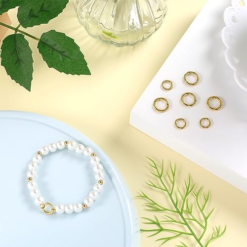 SUNNYCLUE 1 Box 8Pcs 18K Gold Plated Spring O Ring Round Carabiners Trigger Spring O Rings Keychain Ring Round Snap Clasps Metal Spring Gate Rings for Jewelry Making Keyring Bags Purses DIY Craft - color: 1 Box 8pcs 18k Gold Plated O Rings 2 Sizes