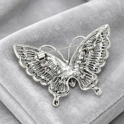 Gold Butterfly Rhinestone Brooch Pin for Women Exquisite Golden Brooch Pin Elegant Dress Broochs Pins Suit Shirt Broochs Pins Butterfly Jewelry Accessories Gift - color: Dark Purple